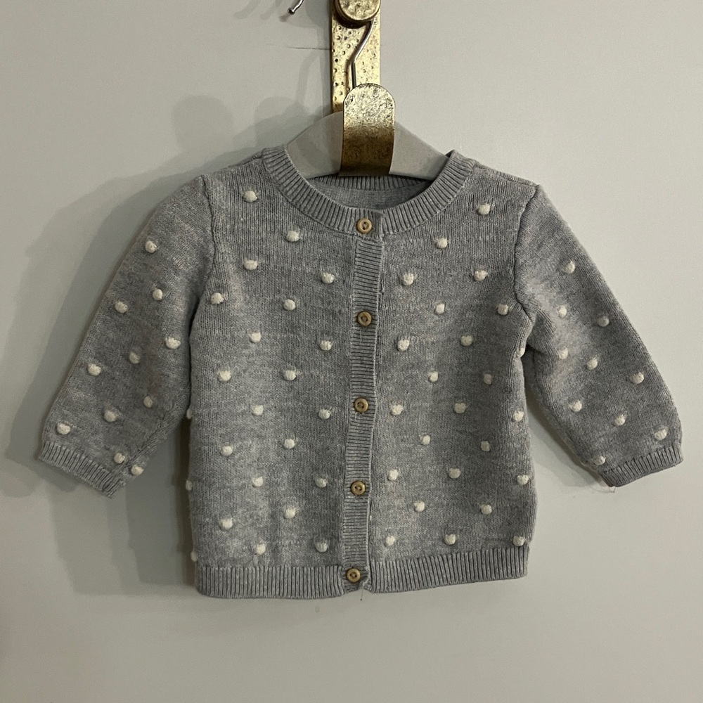 H&M Kids Gray Cardigan with Cream Accents